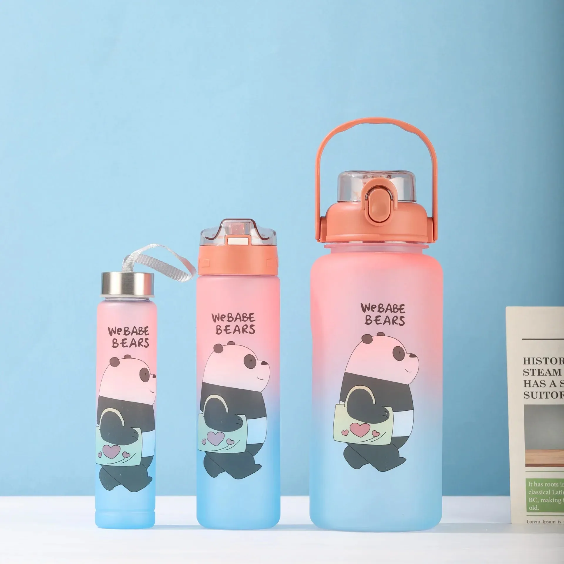 3 in 1 Panda Bottle Set