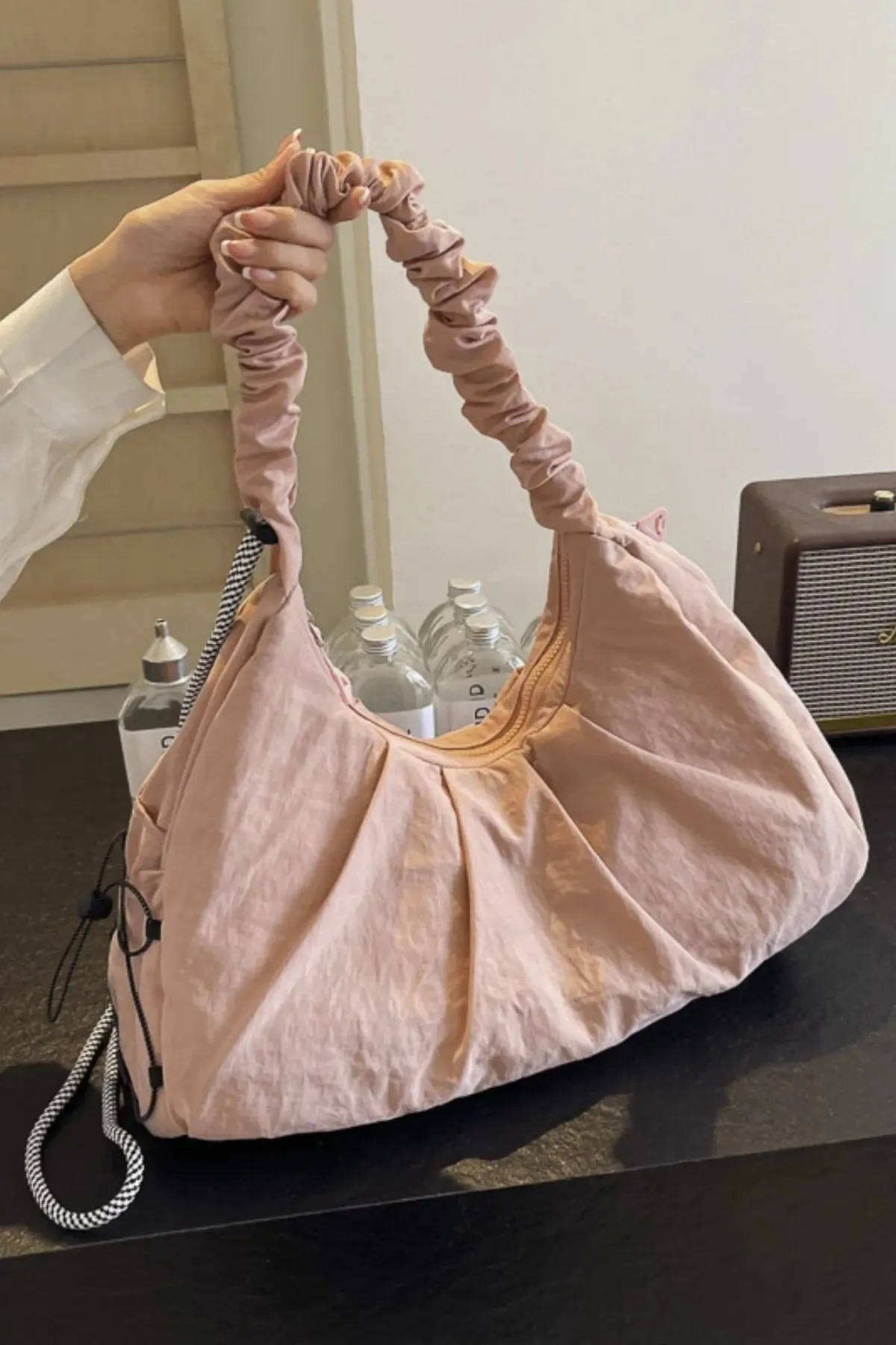 'Alondra' Ruched Drawstring Crossbody Bag