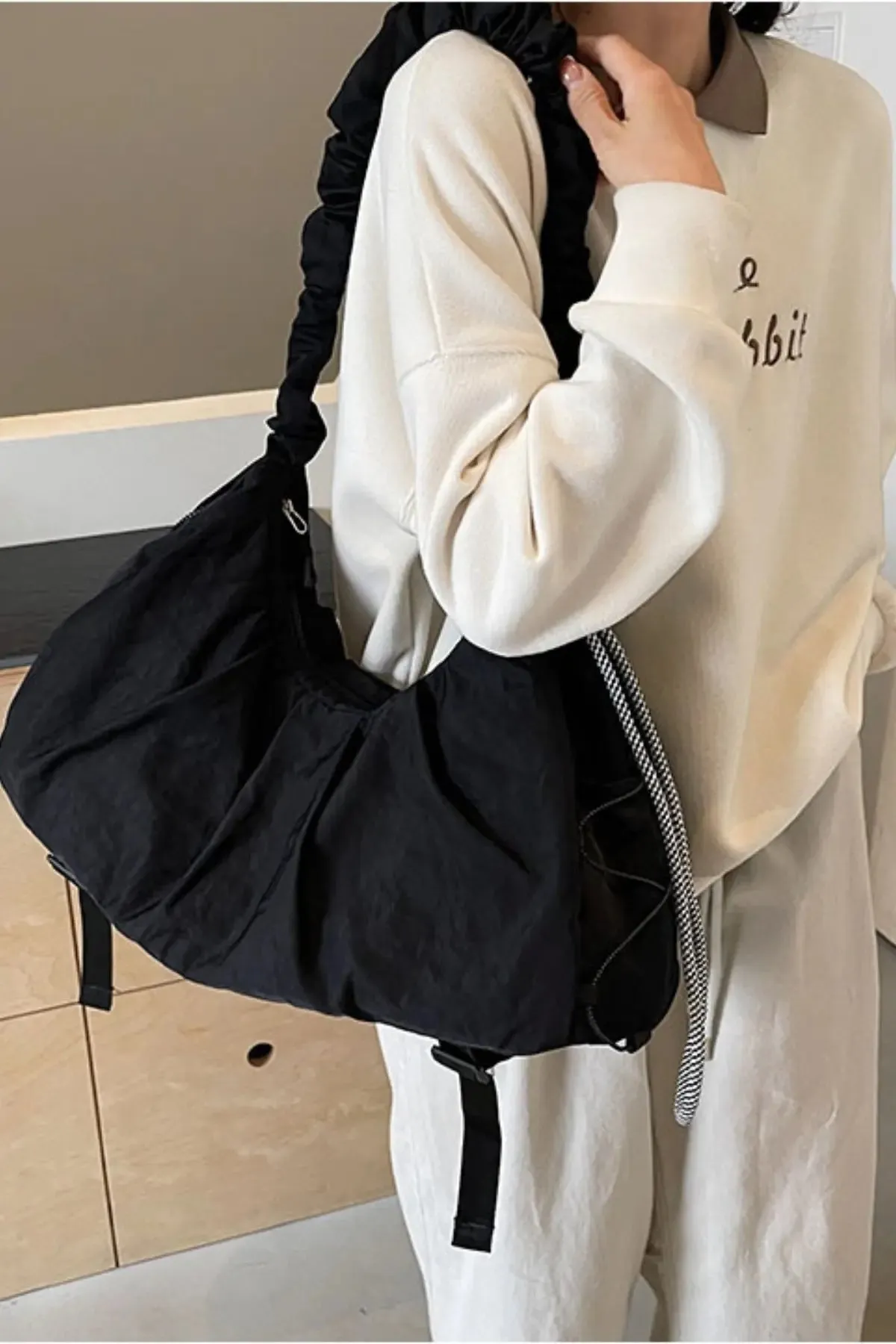 'Alondra' Ruched Drawstring Crossbody Bag