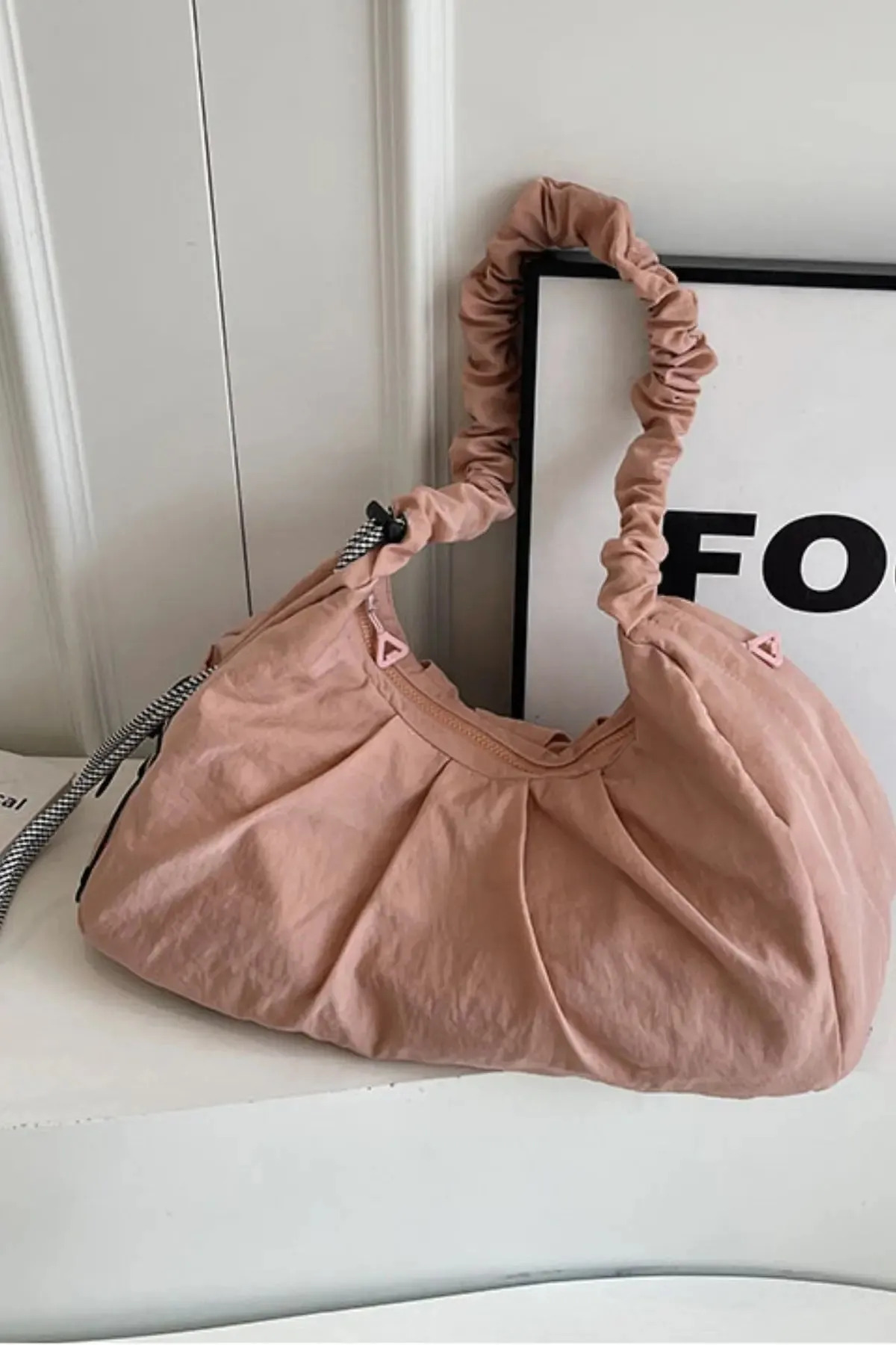 'Alondra' Ruched Drawstring Crossbody Bag