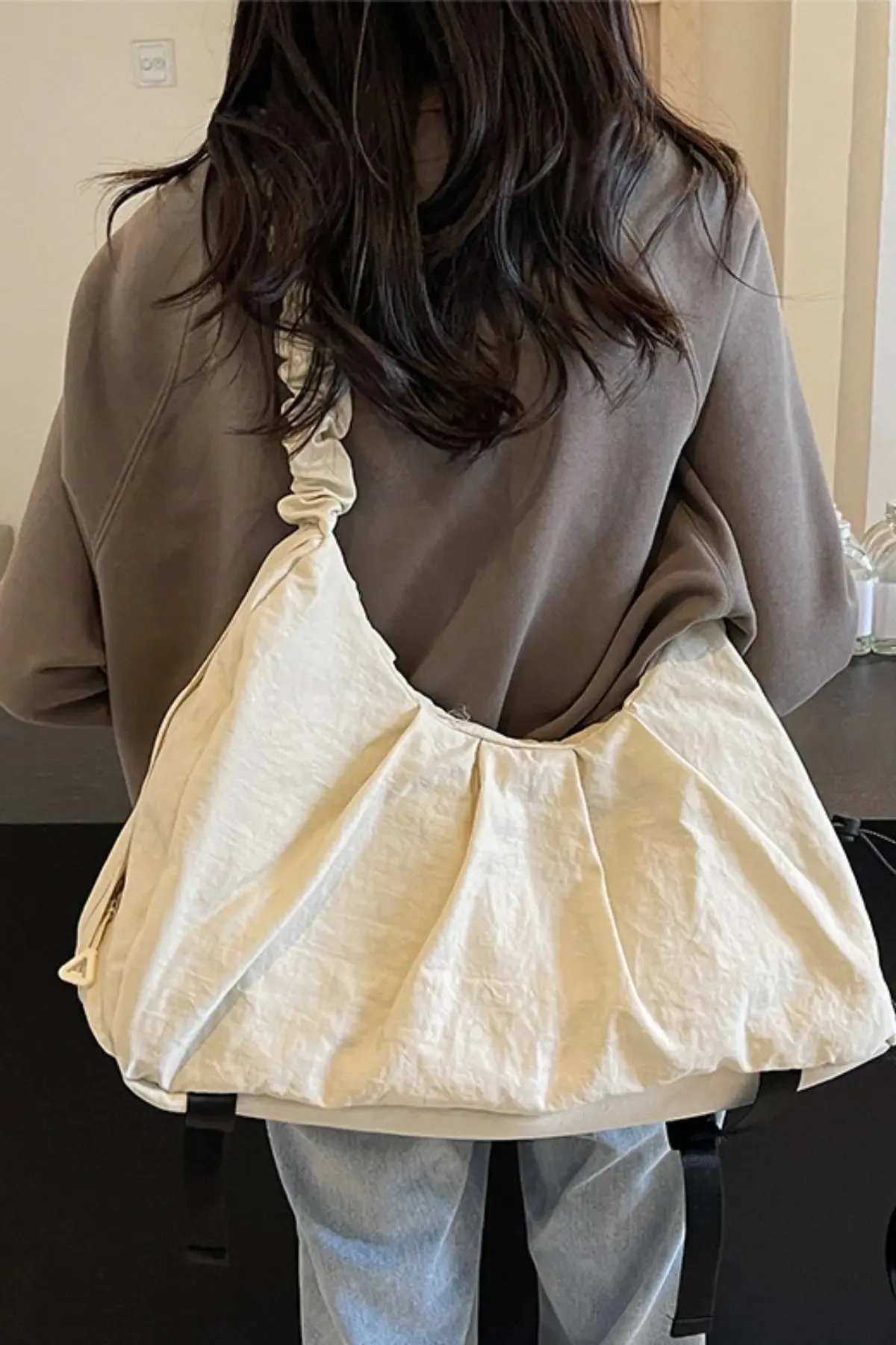 'Alondra' Ruched Drawstring Crossbody Bag
