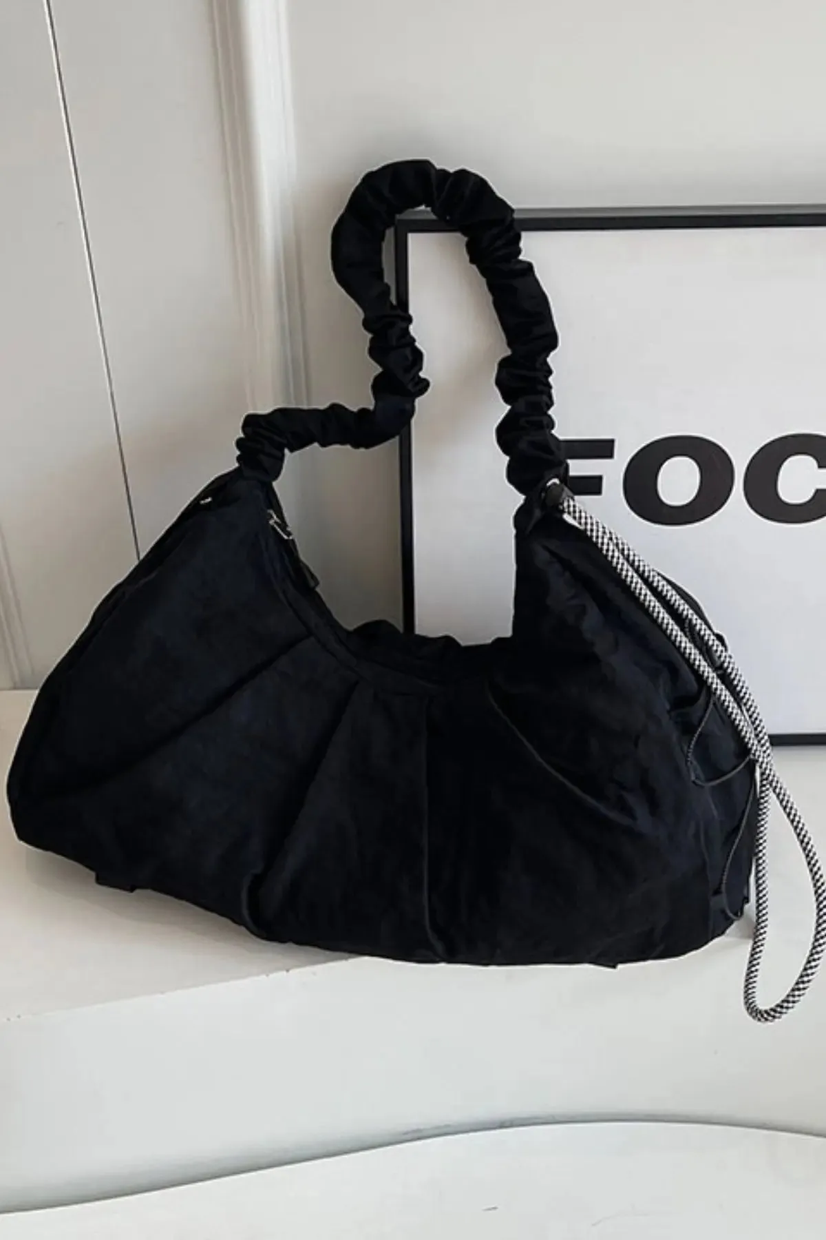 'Alondra' Ruched Drawstring Crossbody Bag