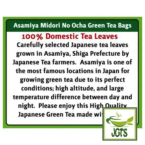 Asamiya Midori No Ocha Green Tea Bags 40 Pack