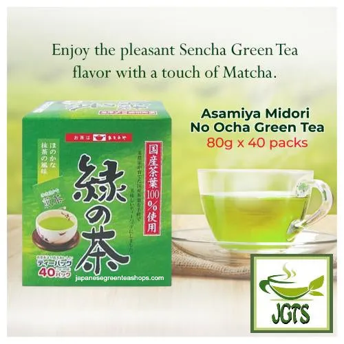 Asamiya Midori No Ocha Green Tea Bags 40 Pack