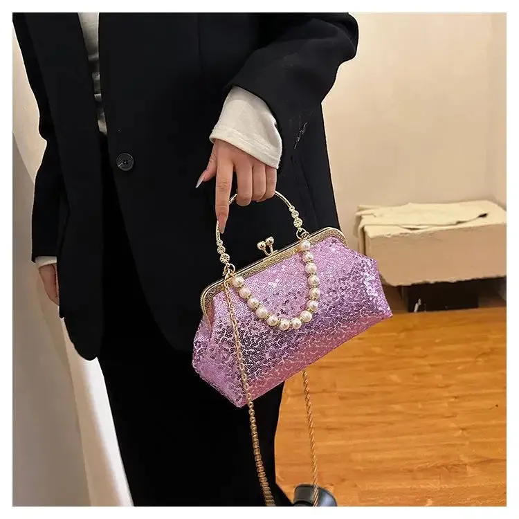 Beaded Shiny Evening Clutch