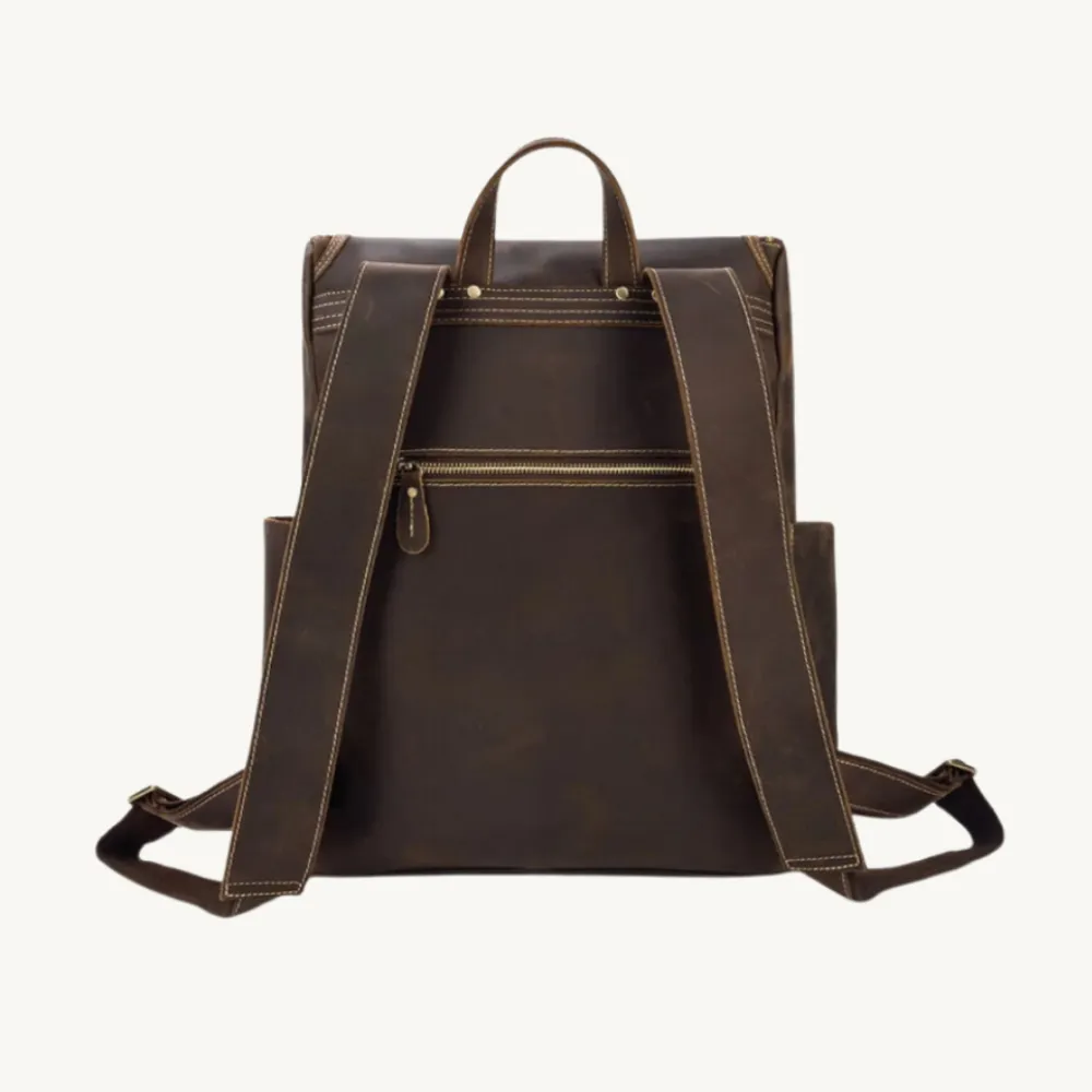 ﻿Brown Dapper Voyage Leather Backpack