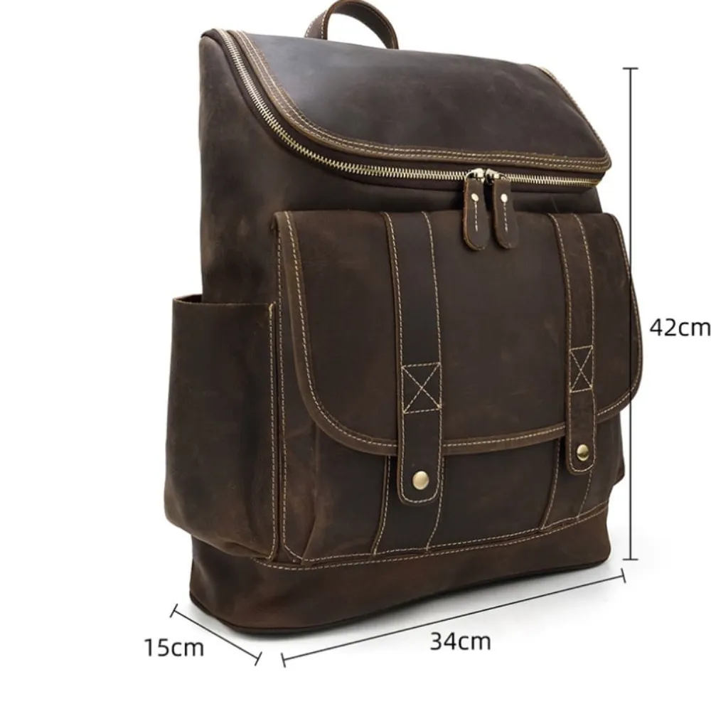 ﻿Brown Dapper Voyage Leather Backpack