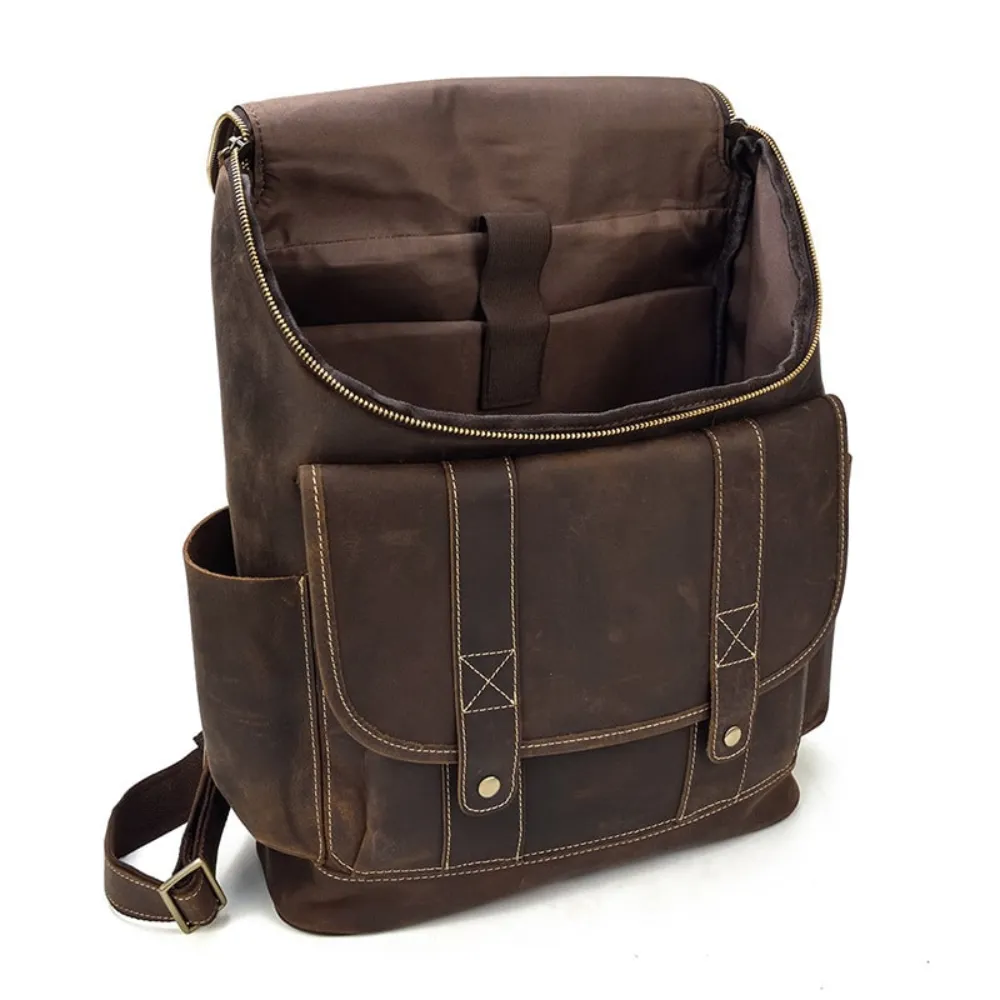 ﻿Brown Dapper Voyage Leather Backpack