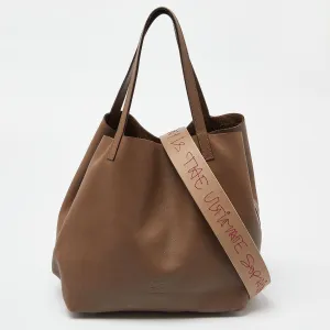 Brown Monogram Embossed Leather Matryoshka Tote