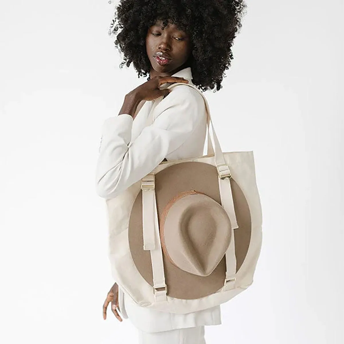 Canvas Hat Carrying Tote