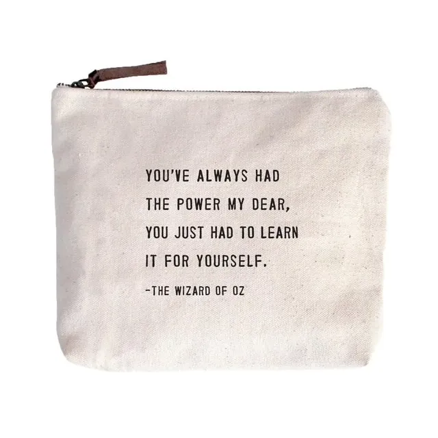 Canvas Zip Bags- Multiple Options Available
