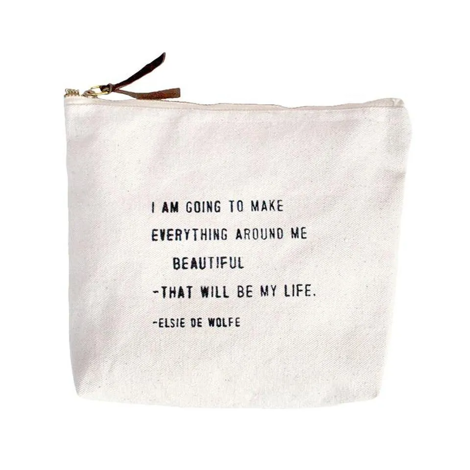 Canvas Zip Bags- Multiple Options Available