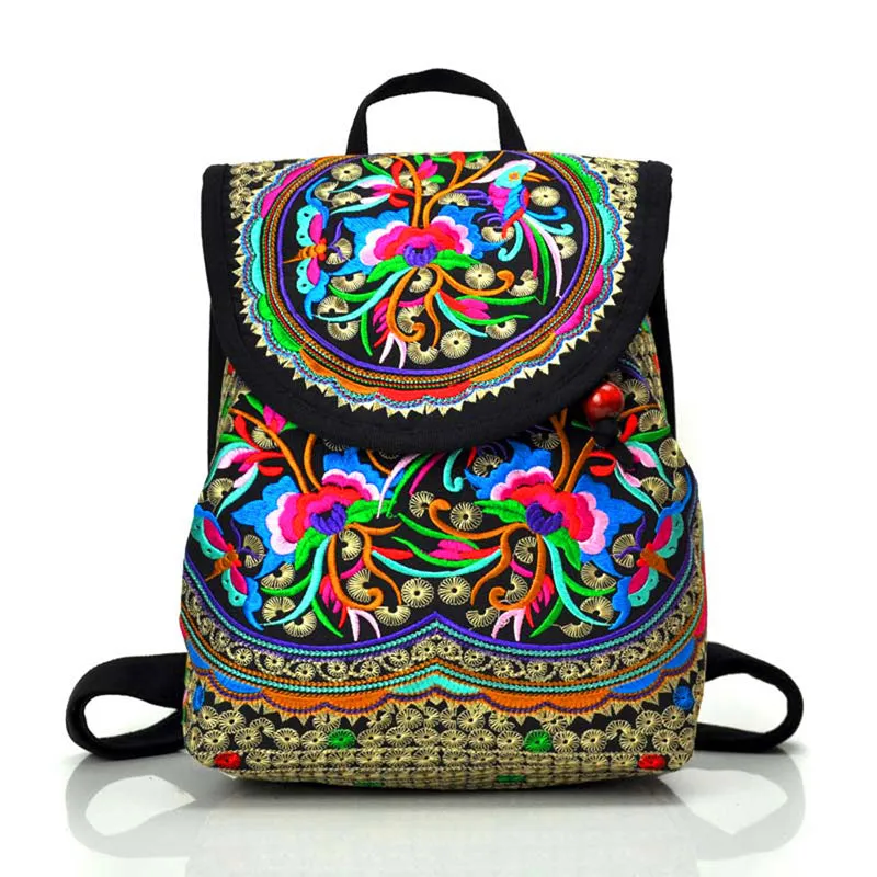 Classy Women's Ethnic Style Embroidered Yunnan Backpacks
