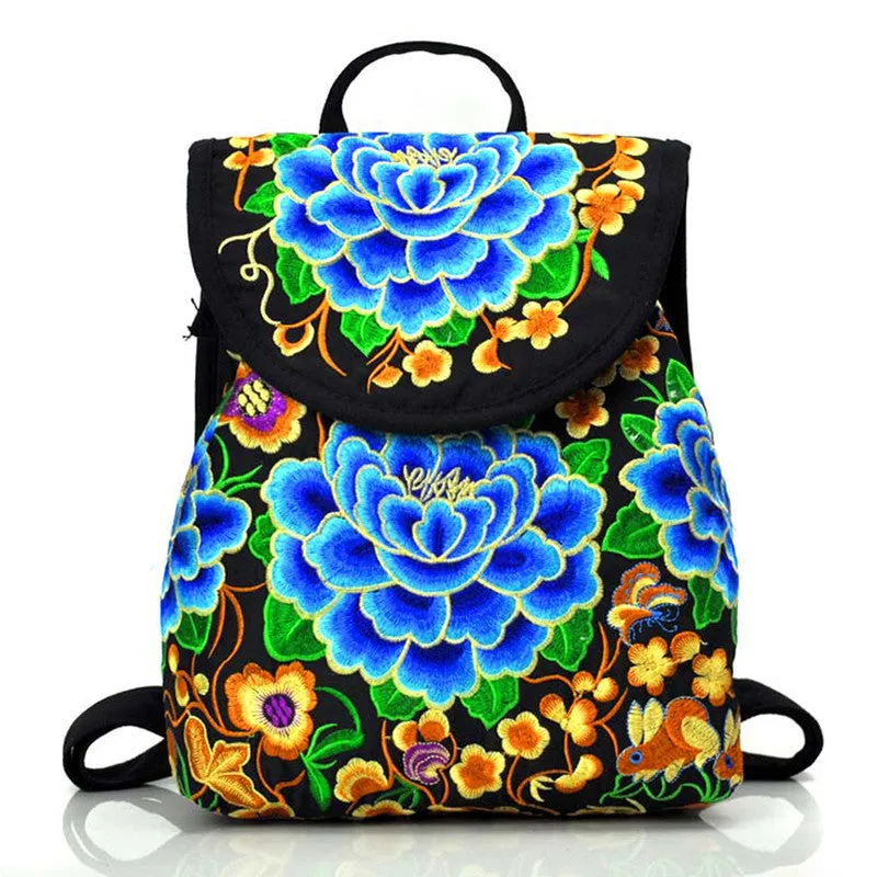 Classy Women's Ethnic Style Embroidered Yunnan Backpacks