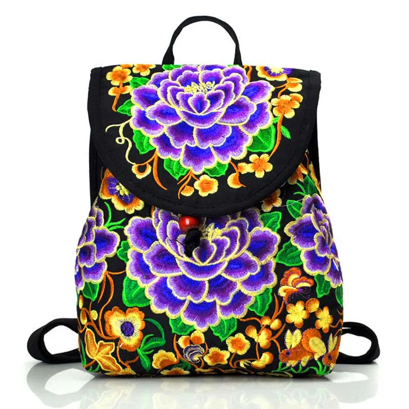 Classy Women's Ethnic Style Embroidered Yunnan Backpacks