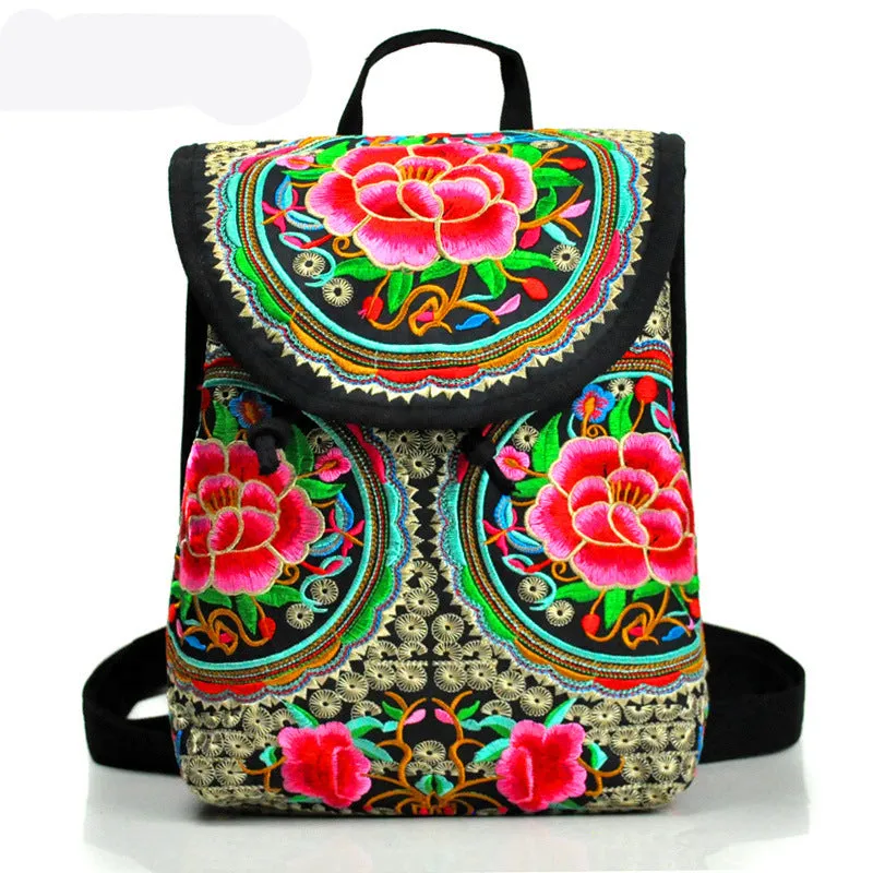 Classy Women's Ethnic Style Embroidered Yunnan Backpacks