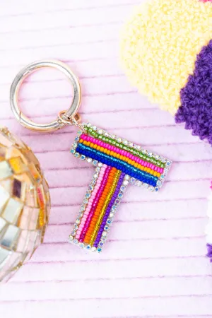 Color Your World 'T' Initial Keychain