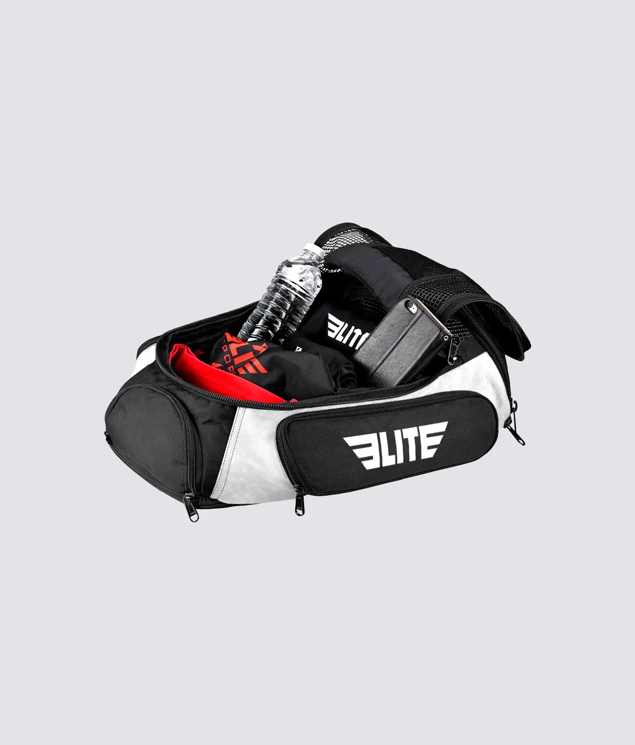 Convertible White Training Gear Gym Bag & Backpack