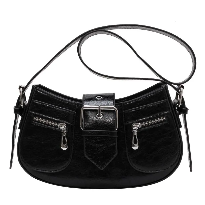 Cool Pu Leather Women&#39;s Small Handbag Fashion Shoulder Bag Ladies Evening Purse Vintage Female Crossbody Bag Underarm Bag