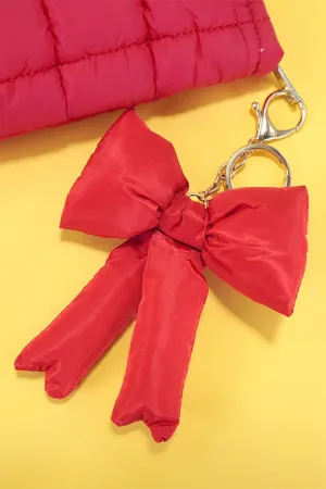 Coquette Crush Red Puffy Bow Keychain