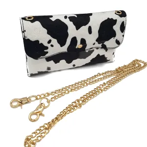 Cow Crossbody Belt Bag Cow Print Black