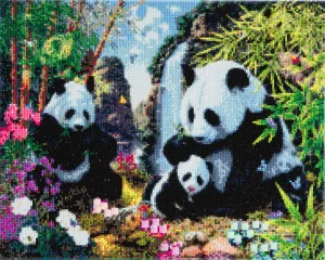 Craft Buddy Crystal Art Kit  Panda Valley 40 x 50cm Pre-Framed 5D Art Kit