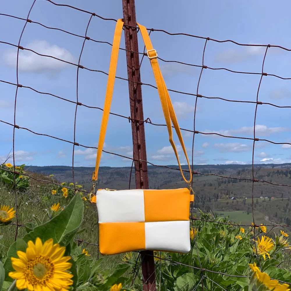 Crossbody Purse in Marigold Checker