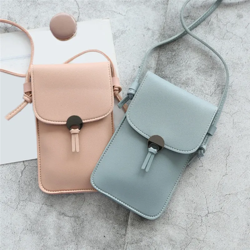 Cyflymder Phone Wallets Transparent Touch Screen Mobile Phone Bag Pouch Women Phone Purse Messenger Bags Small Flap Bag Mini Shoulder Bag