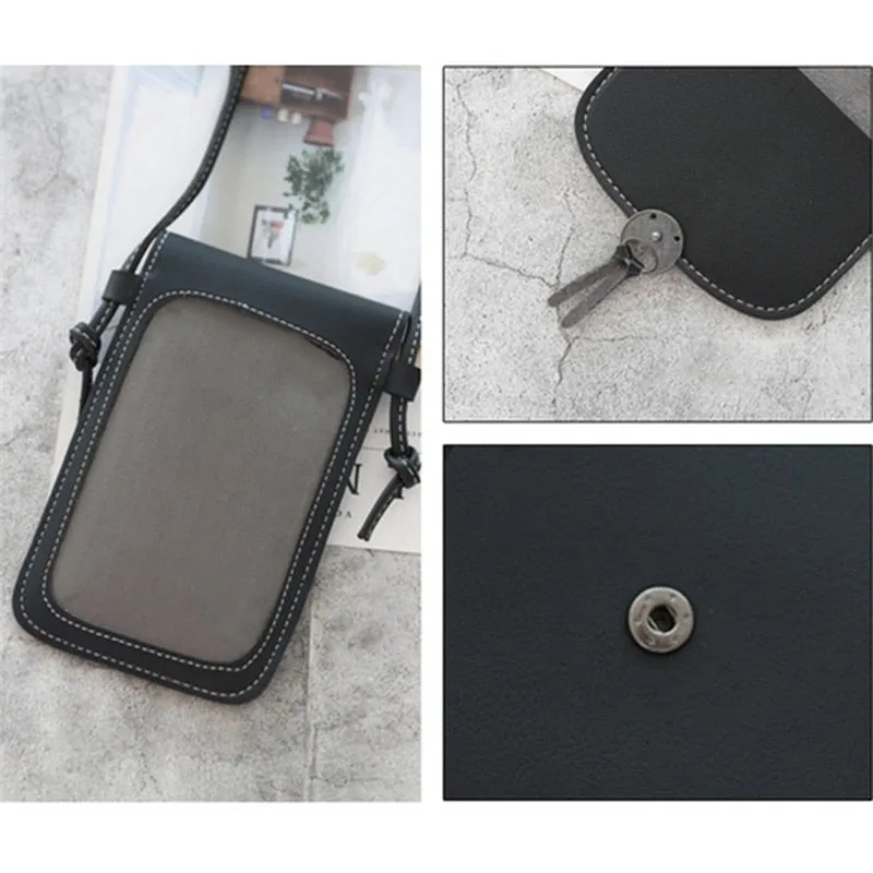 Cyflymder Phone Wallets Transparent Touch Screen Mobile Phone Bag Pouch Women Phone Purse Messenger Bags Small Flap Bag Mini Shoulder Bag
