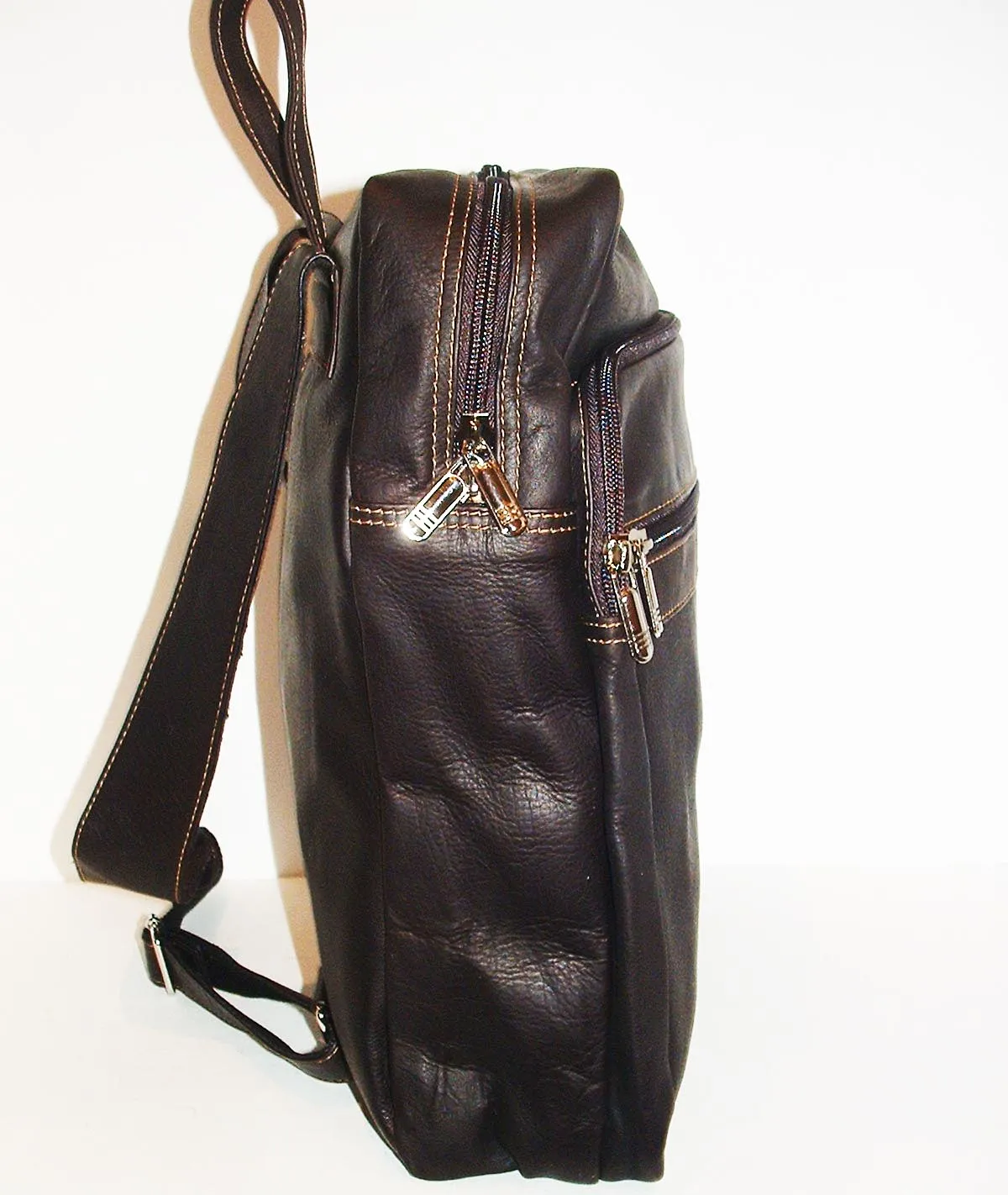 Dark Brown Leather Backpack