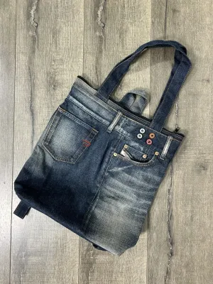 Denim Large Shoulder Bag Rucksack