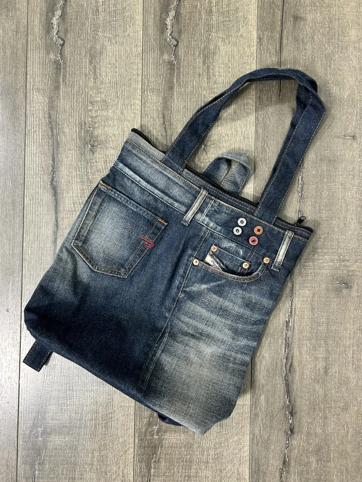Denim Large Shoulder Bag Rucksack