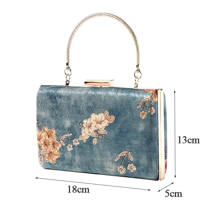 Designer Purses and Handbag Women's Retro Silk Shoulder Clutch Bags