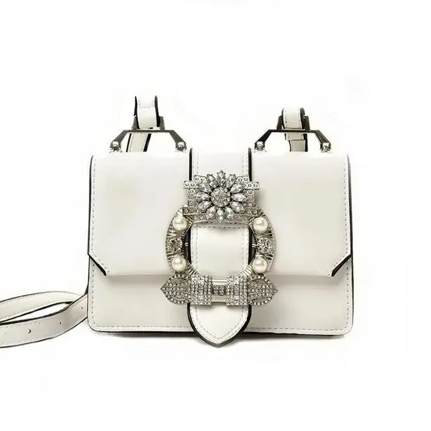 Diamond Lock Shoulder Bags - Leather Handbags