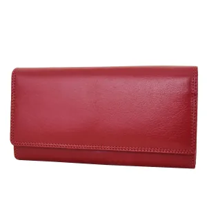DR428 Women's Envelope Style Leather Purse Red
