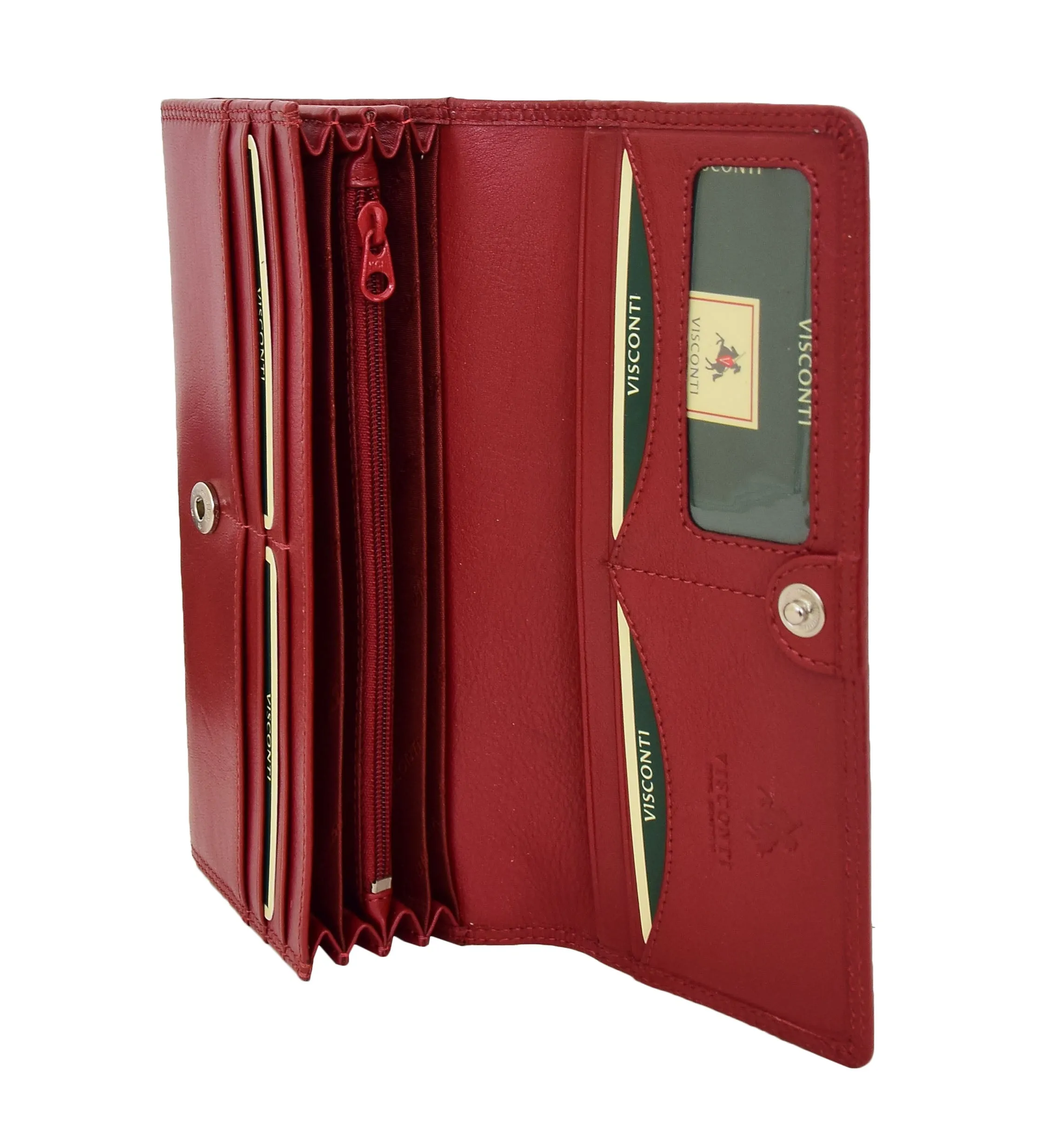 DR428 Women's Envelope Style Leather Purse Red