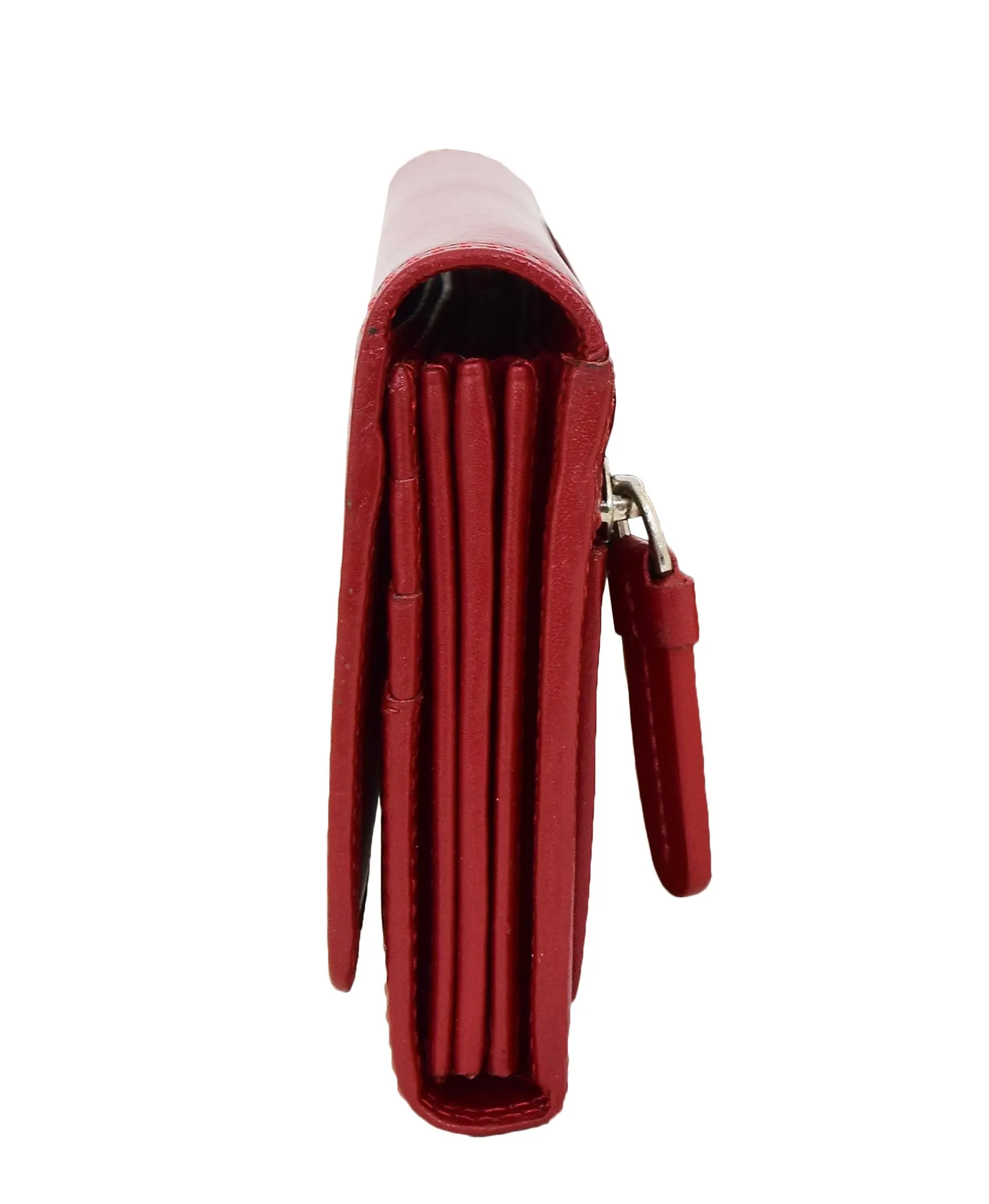 DR428 Women's Envelope Style Leather Purse Red