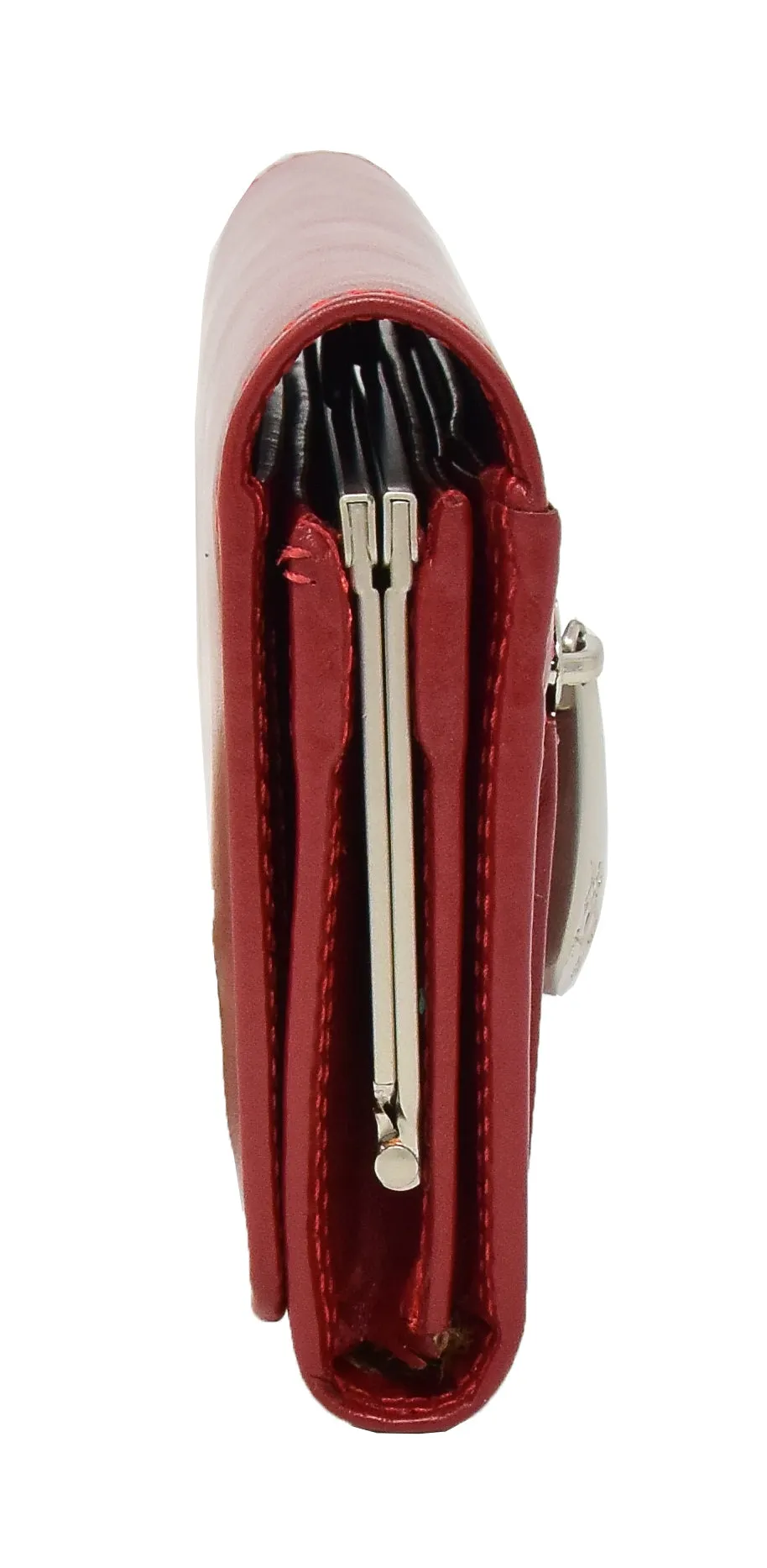 DR432 Women's Envelope Style Leather Purse Red