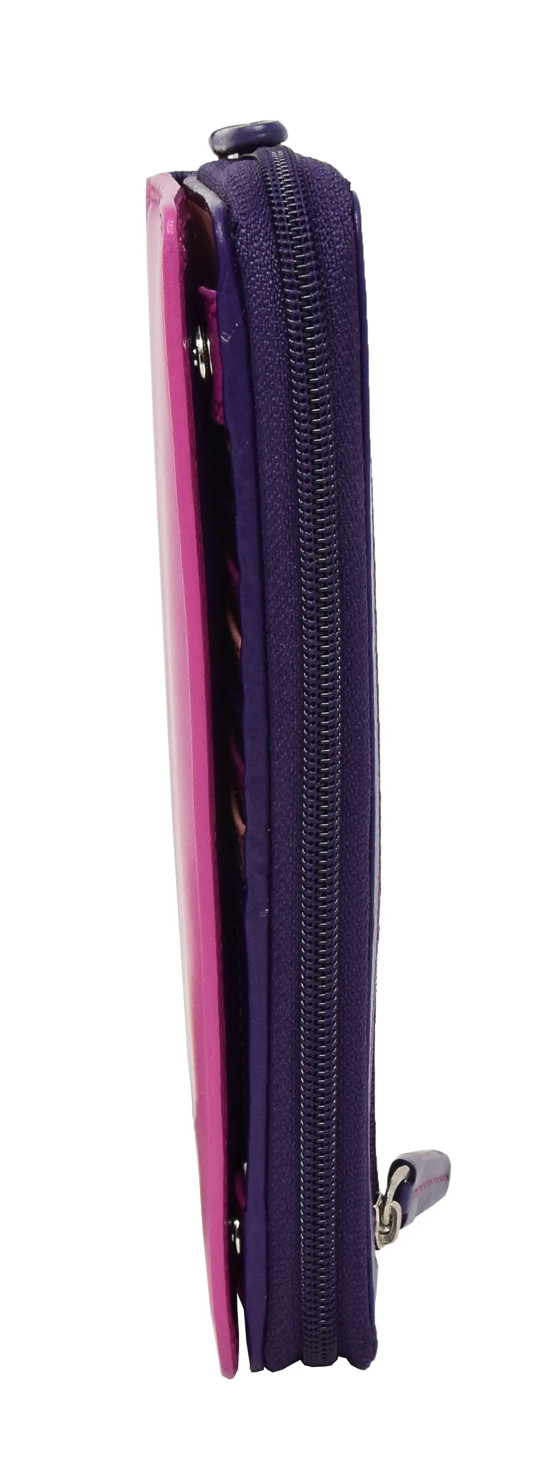 DR435 Women's Multi Colour Large Leather Purse Berry