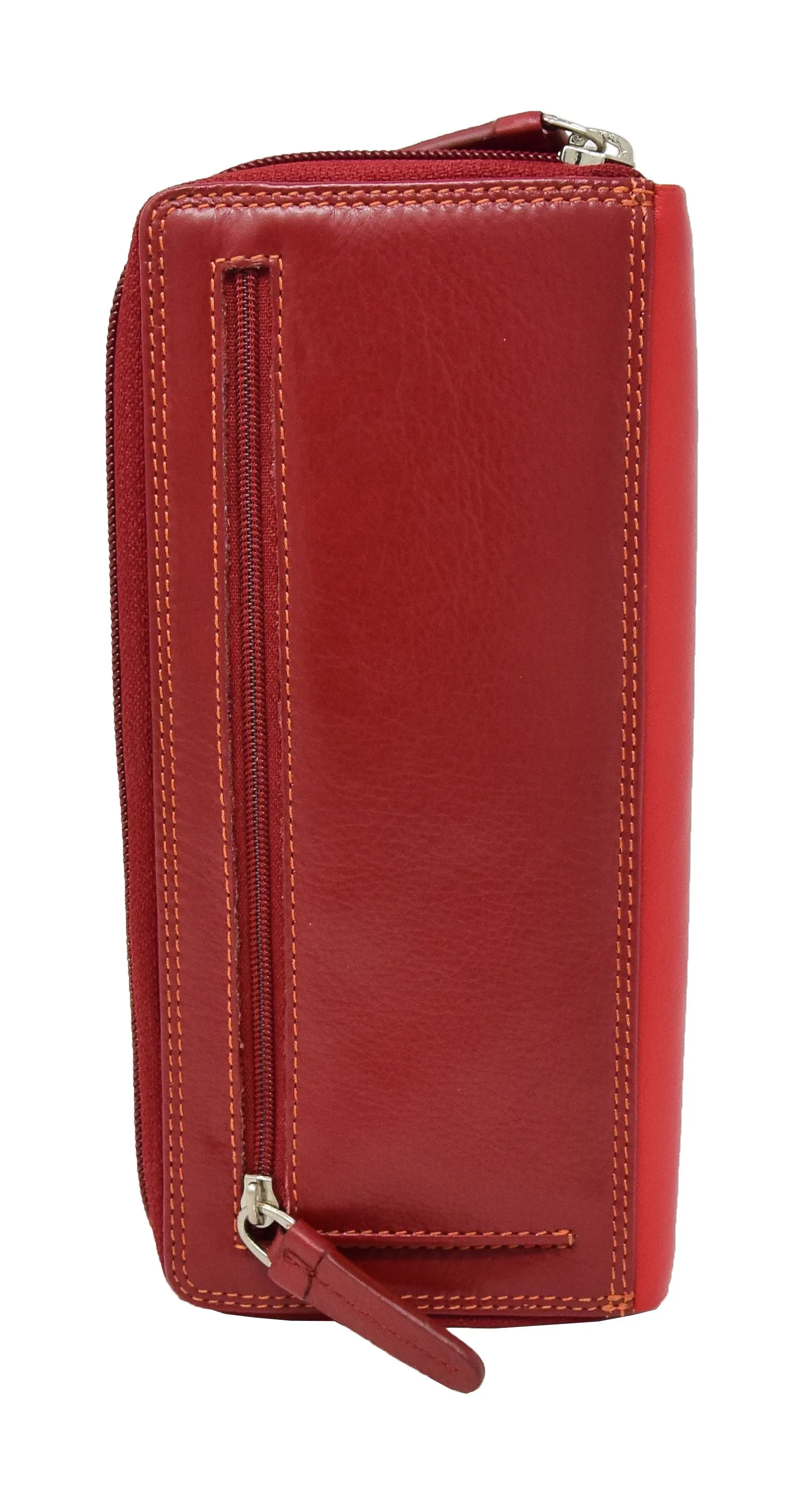 DR435 Women's Multi Colour Large Leather Purse Red
