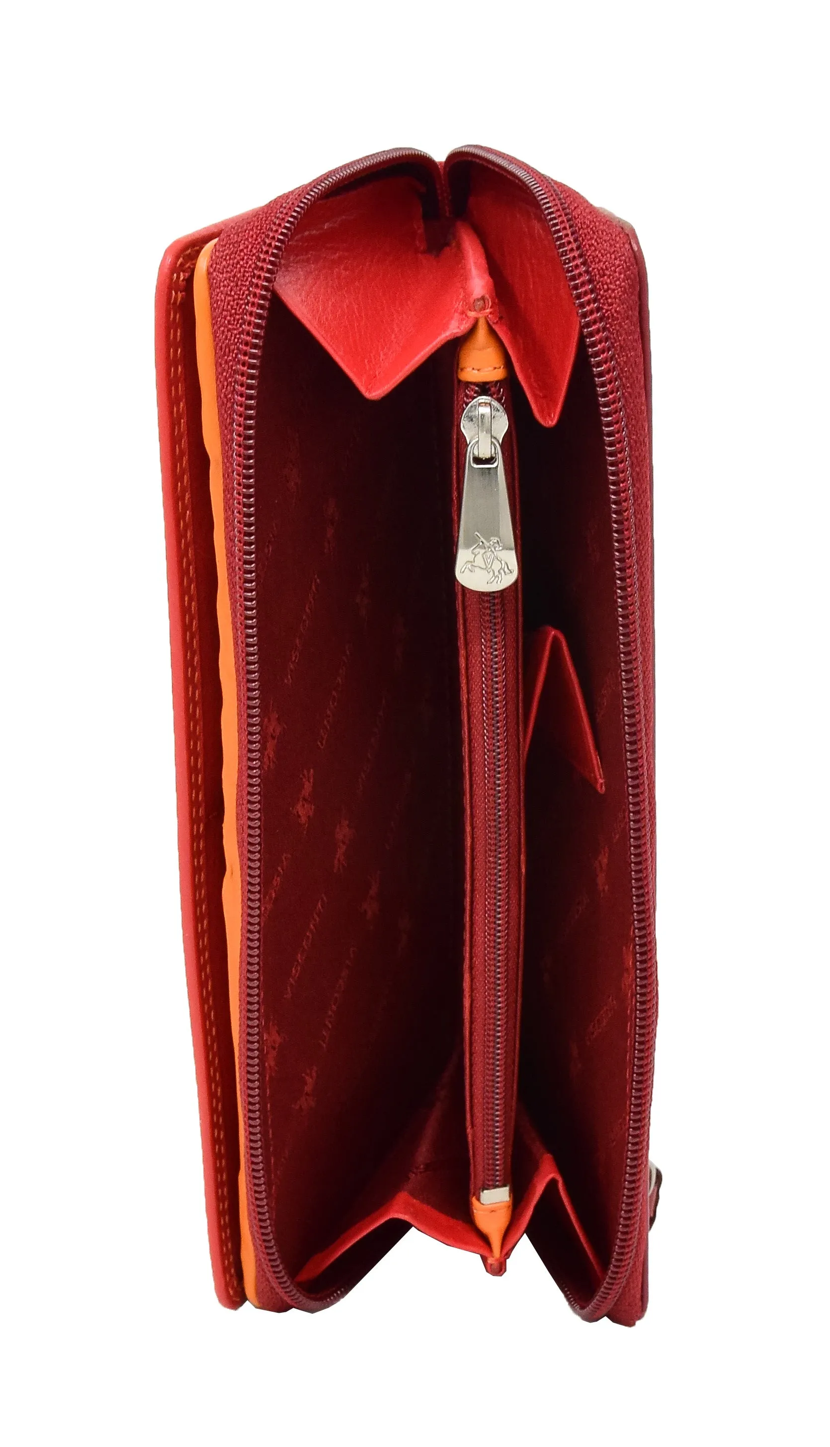 DR435 Women's Multi Colour Large Leather Purse Red
