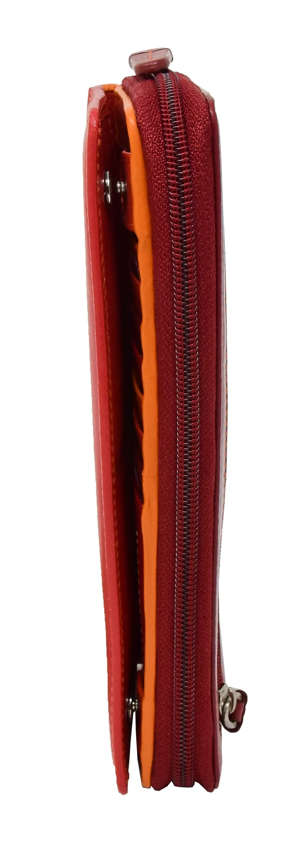 DR435 Women's Multi Colour Large Leather Purse Red