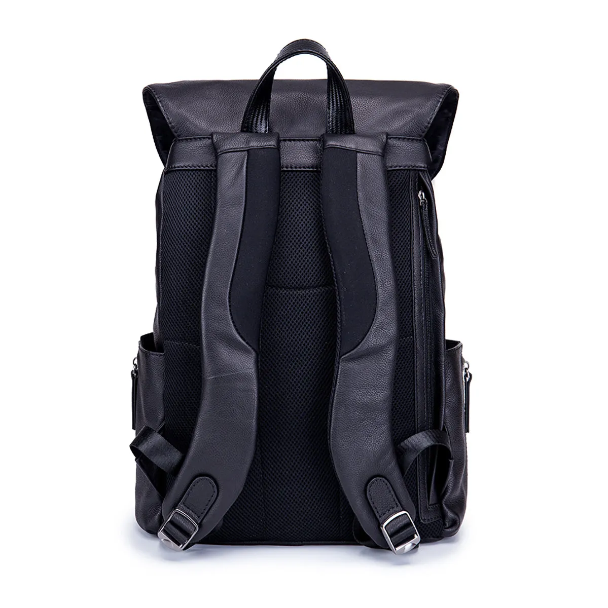 EnzoDesign Cow Nappa Leather Wallet Multi Pockets 15" Laptop Backpack