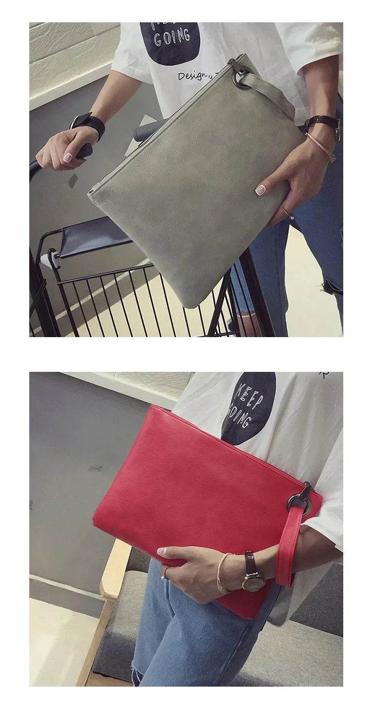 Fashion Solid Women's Clutch Bag Leather Women Envelope Bag Clutch Evening Bag Female Clutches Handbag
