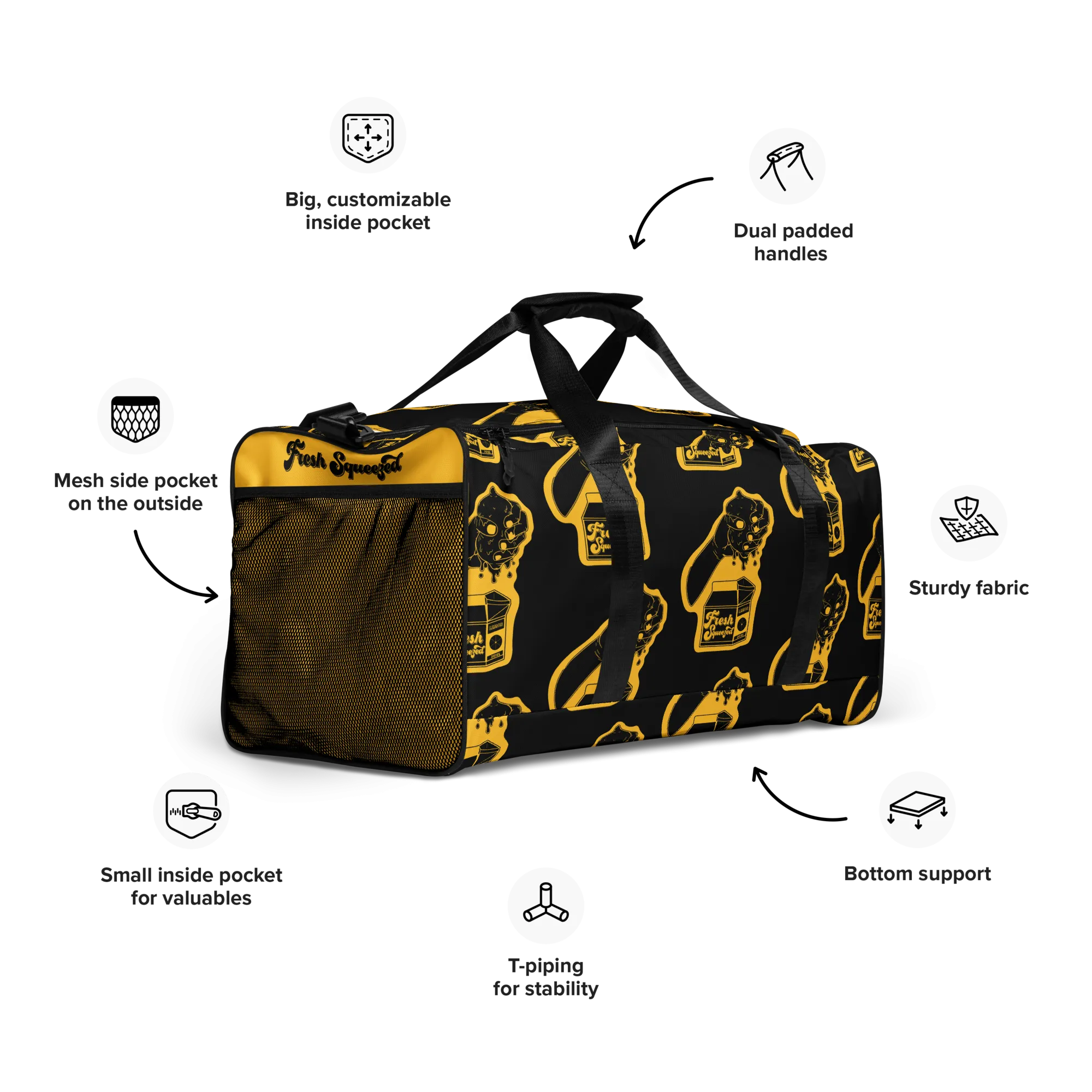 Fresh Squeezed Pattern Duffle Bag