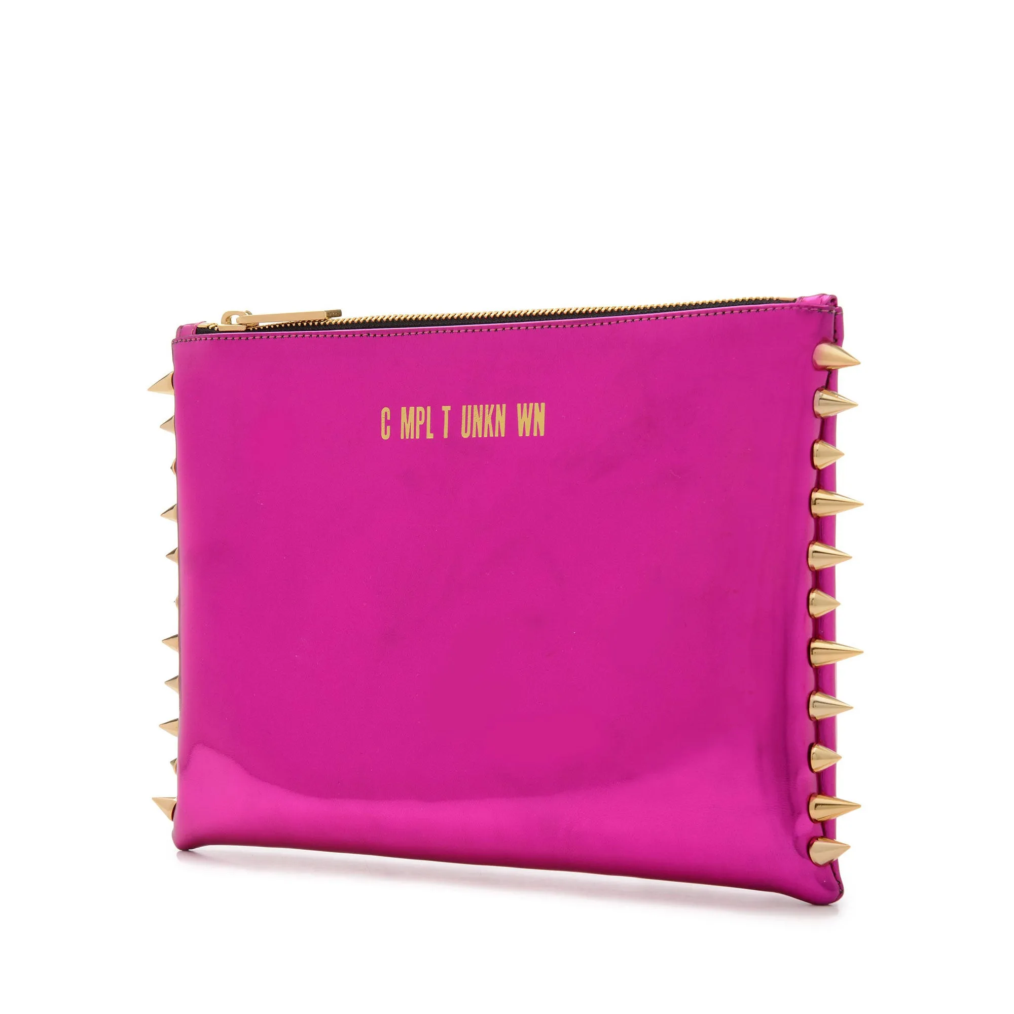 FUCHSIA METAL GOLD CLUTCH BAG