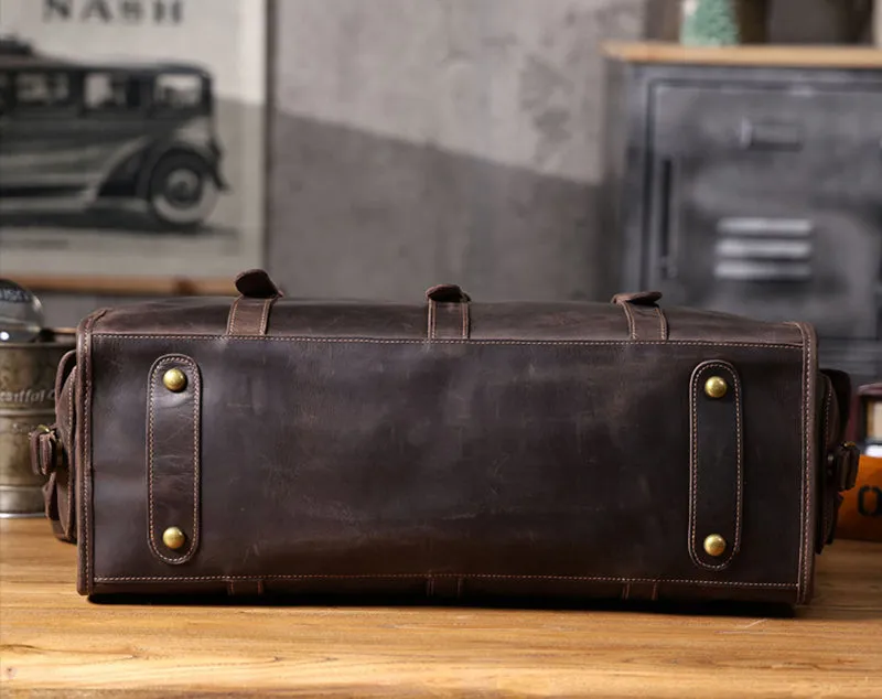 Full Grain Leather Duffle Bag Handmade Leather Weekender Gym Bag Vacation Duffel Bag Vintage Travel Bag Overnight Bag Leather Holdall