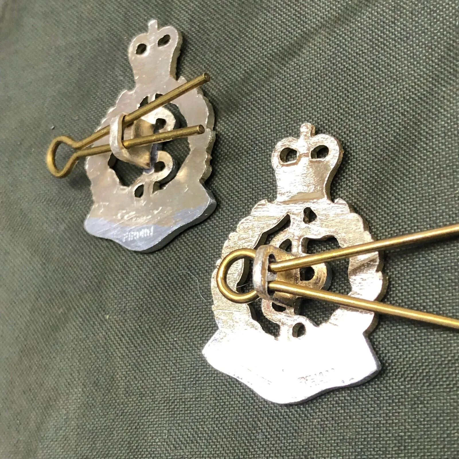 Genuine British Army RAMC Royal Army Medical Corps Collar Badges Pair