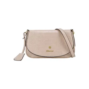 Gionni Diani Croc Flapover Crossbody - Beige