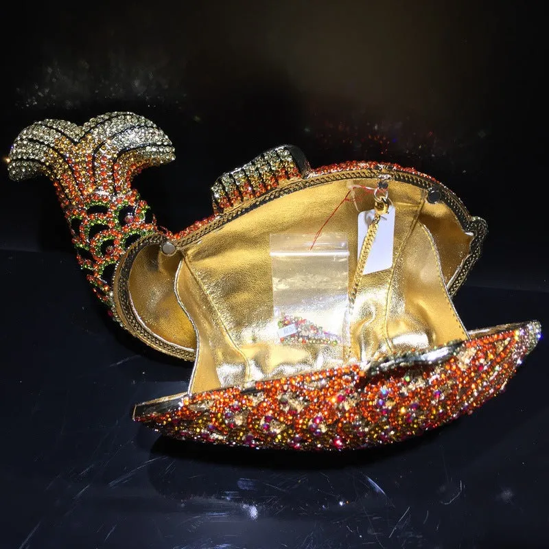Goldfish Rhinestone Clutch Unique Cute Purse